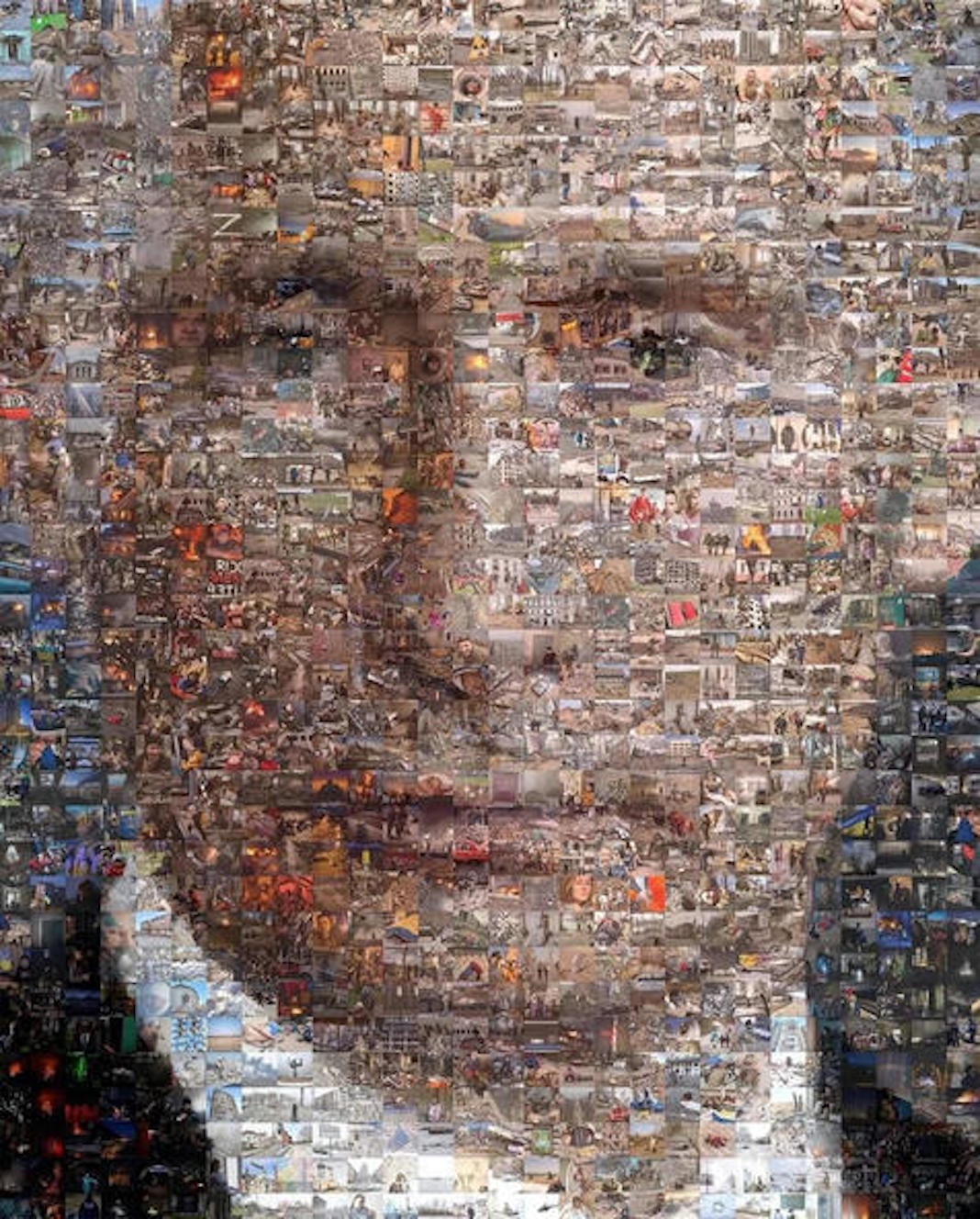Ucraina: fotografo Pavlo Krychko crea ritratto Putin con foto e screenshot
