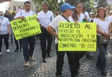 Sindicatos de Veracruz marchan contra iniciativa de “sindicación única” impulsada por Morena