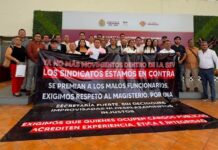 Sindicatos protestan en la SEV por nombramiento en Recursos Humanos