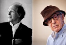 Javier Marías y Woody Allen hablando en París