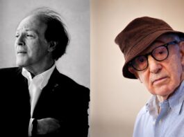 Javier Marías y Woody Allen hablando en París