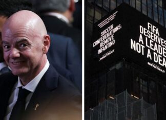 Protesta contra Infantino en Times Square: “La FIFA merece un líder, no un ‘dealer’”